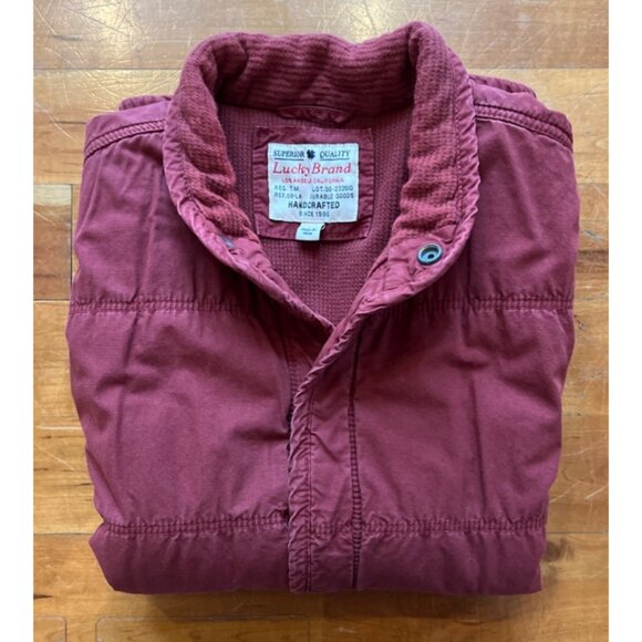 Lucky Brand Mens Red Quilted Vest Size L Made In India Cotton Blend Handcrafted - Picture 7 of 7